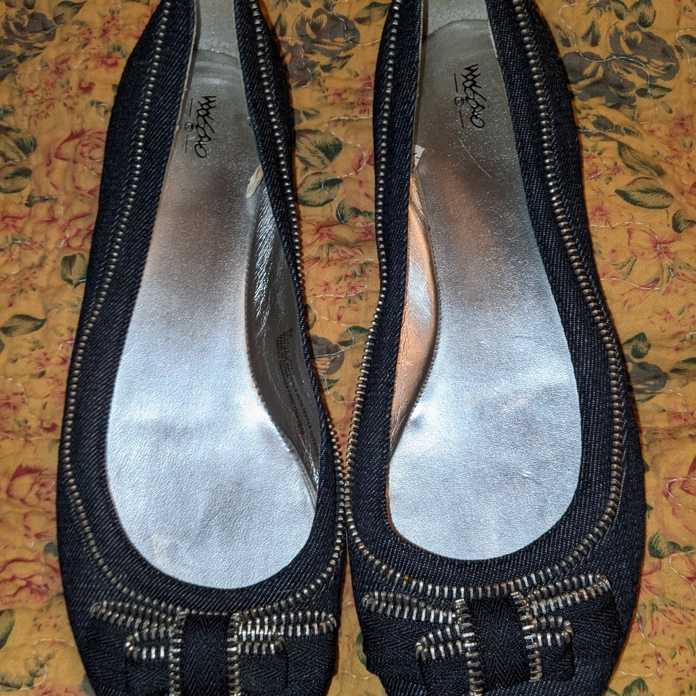 Denim flats shoes women 8.5